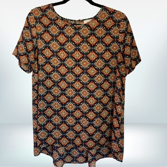 Sienna Sky Boho Flowy Short Sleeve Blouse, size M - Picture 1 of 7